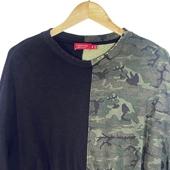 n:PHILANTHROPY Oversized Black and Green Long Sleeve Sweatshirt - Picture 3 of 6